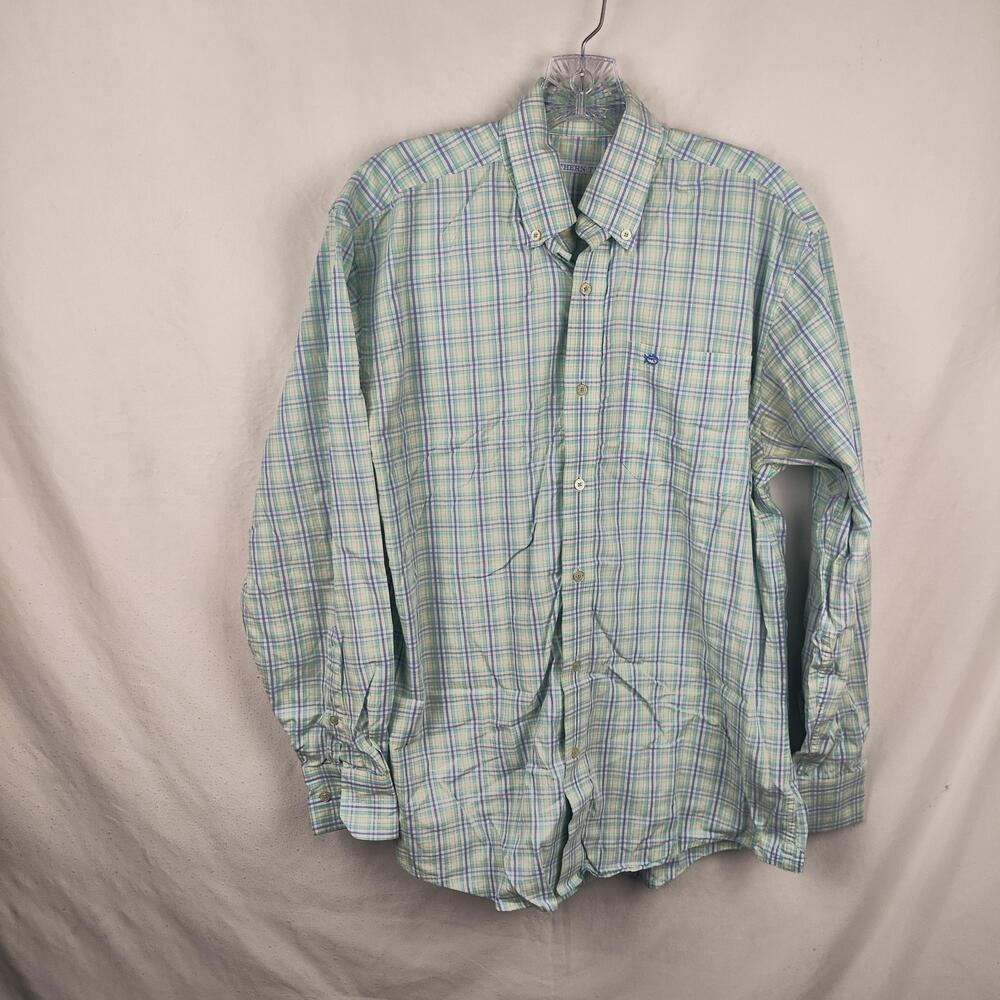 Southern Tide Shirt Mens Small Green Plaid Button Down Long Sleeve Stretch